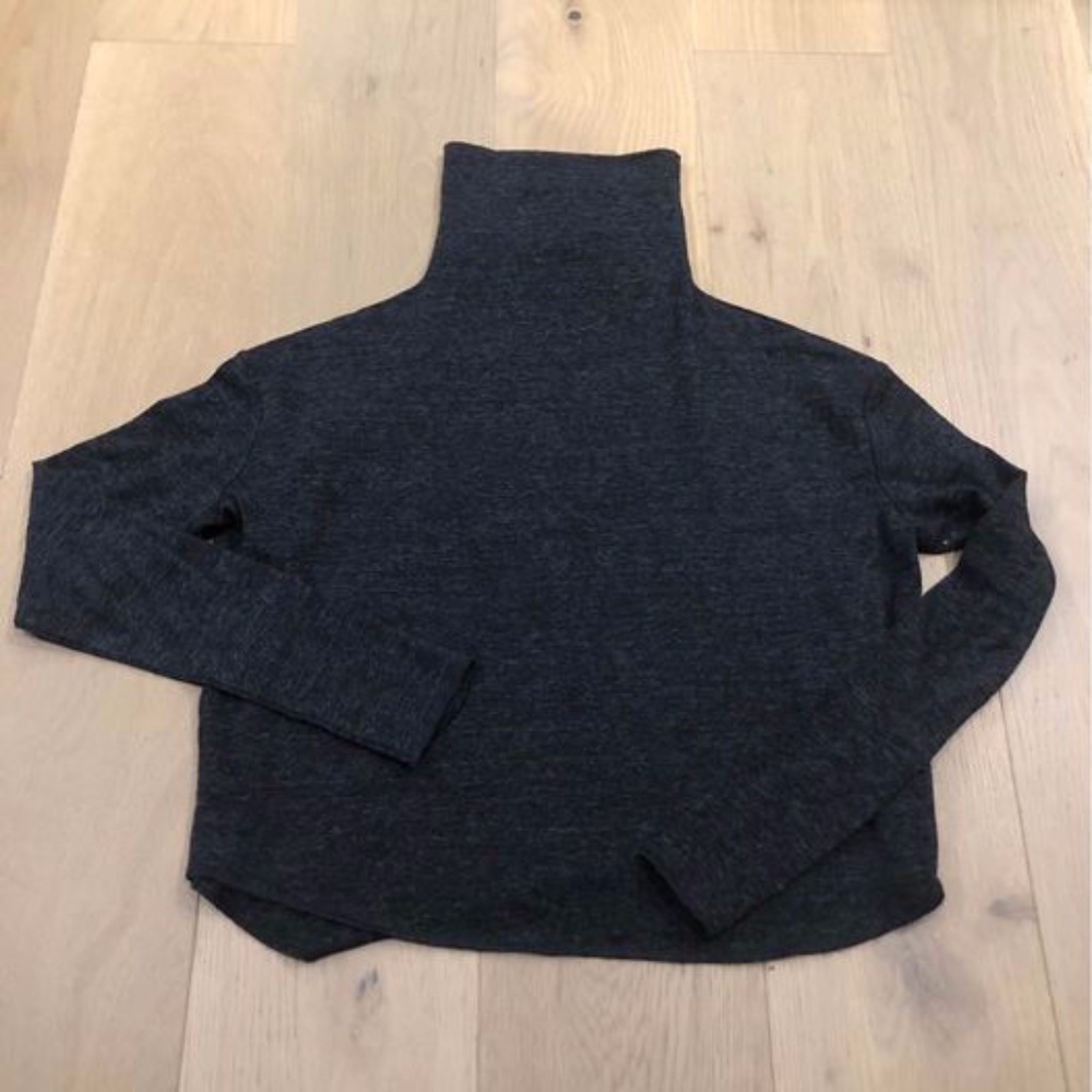 Aritzia Community Linen Crop Long sleeve turtle